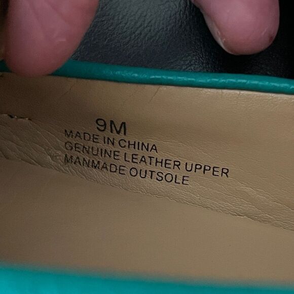 Talbots leather Turquoise Tassel Loafers /Driving Shoes SZ 8 - Picture 5 of 11